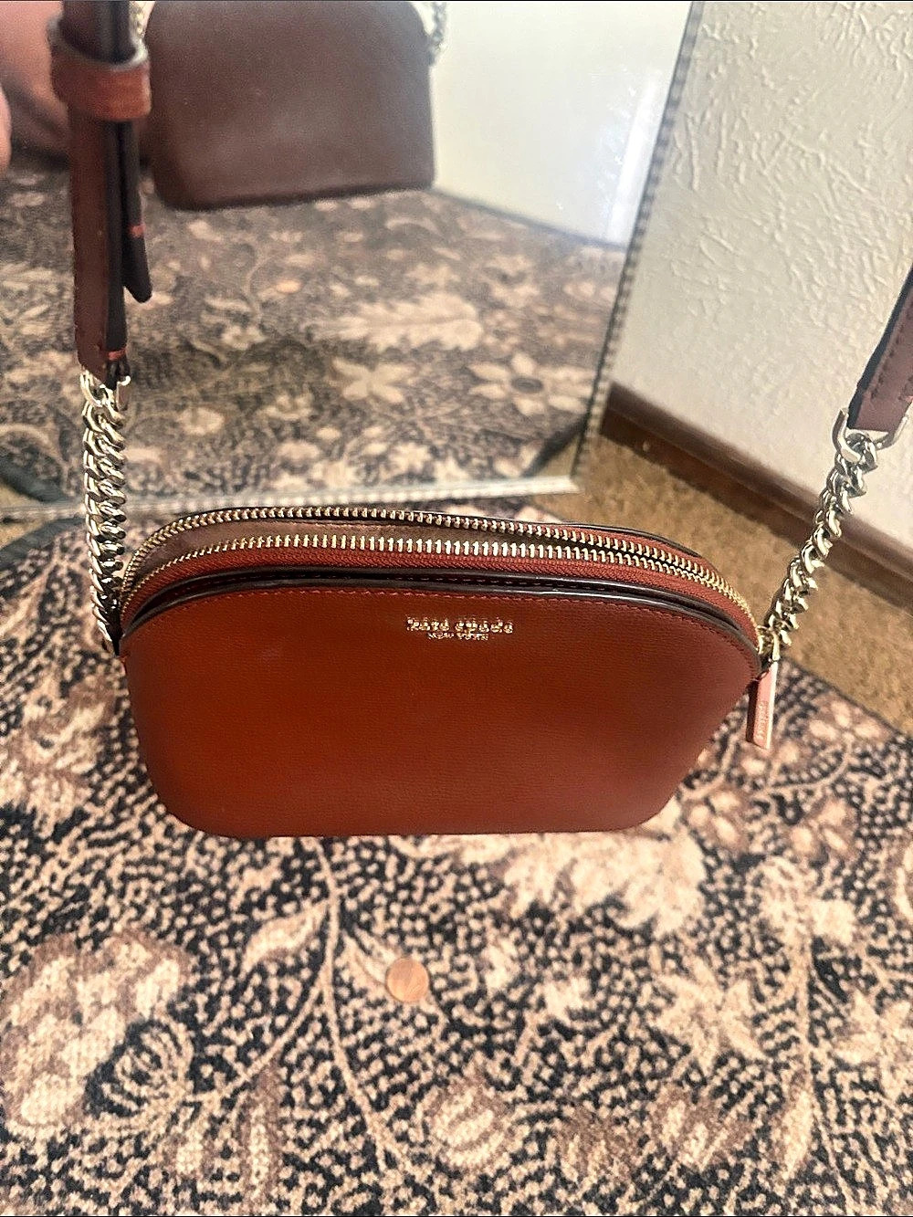 Kate Spade New York Serena Double Zip Dome Crossbody Brown